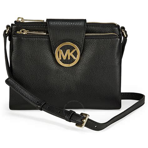 black logo michael kors cross body bag|Michael Kors black crossbody bag.